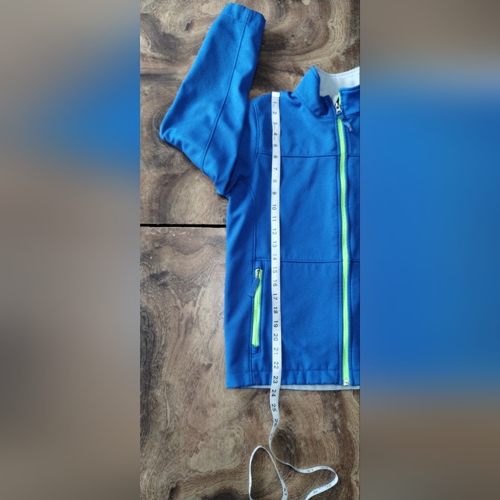 The North Face Windwall Blue Boys Jacket with Lime Accents (14-16) - Picture 3 of 12